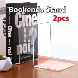 2pcs  Acrylic Bookends Stand Desktop Decorative Storage Rack Bookend Book Holder School Stationery