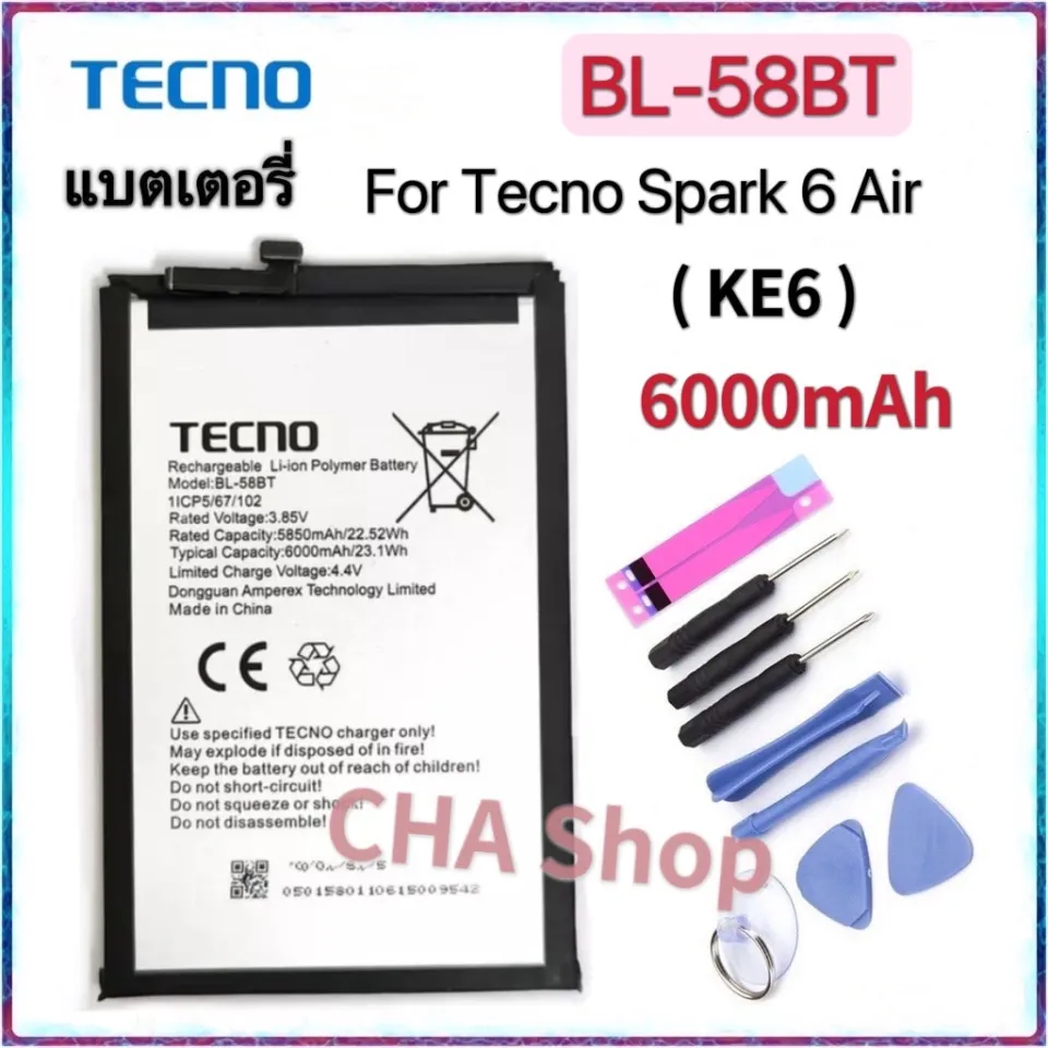 แบตเตอรี่ Tecno Spark Air KE6 Battery BL-58BT 6000mAh แบต