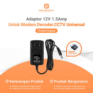 Adaptor 12V-1.5A Untuk Modem/Router/DVR/STB/HTB Universal Bekas Original