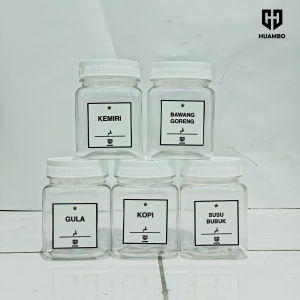 HUAMBO Toples Tempat Bumbu Dapur 200ml Set Aesthetic Free Label Waterproof