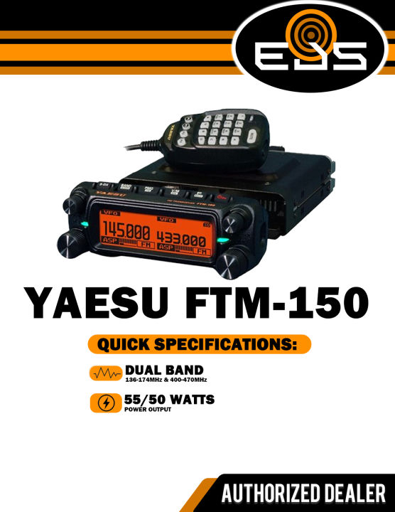 YAESU FTM 150 DUAL BAND RADIO CROSSBAND BASE RADIO 10Km Distance