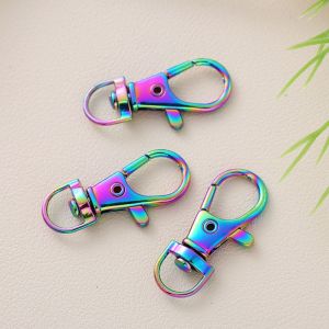 JOYPICKS Colorful Swivel Lobster Clasp Hooks Jewelry Making Gold Silver Plated Keychain Handmade Material DIY Metal Connecting Ring DIY Jewelry