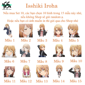 Oregairu - Set 10/15 Sticker Isshiki Iroha Anime/light novel Yahari Ore no Seishun Rabukome wa Machigatteiru - Chuyện tình thanh xuân bi hài của tôi quả nhiên là sai lầm dán trang trí siêu đẹp chống xước chống nước