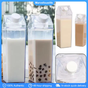 500/1000ml Transparent Milk Carton Large Capacity Juice Tea Cup Plastic Water Bottle Outdoor Drinking Jug