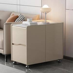 Modern Minimalist Side Cabinet with Wheels – Mobile Storage Cabinet for Home & Office