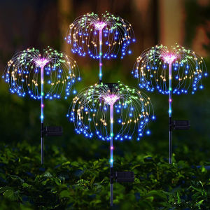 Đèn năng lượng mặt trời 120 led hình pháo hoa trang trí ngoài sân vườn bãi cỏ không thấm nước