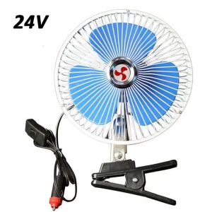 Car Fan 12V/24V Clip-On Cooling Car Fan Mini Vehicle Window Dashboard Cooling Fan Adjustable D-126