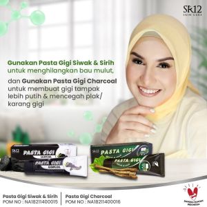 SR12 Pasta Gigi Charcoal 100gr Memutihkan Gigi Kuning Aman Halal Bpom