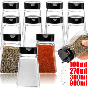 Plastic Spice Bottle - Transparent Seasoning Bottle - Double Flip Barbecue Shaker Jars - Clear Salt Pepper Bottle - Reusable Seasoning Containers Bottles