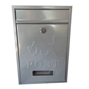 GOXBERK Sắt Hộp thư gắn tường Chống mưa Khóa an toàn Hộp thư góp ý bằng kim loại Hộp thư với 2 chìa khóa Hộp thư bằng thiếc dành cho gia đình