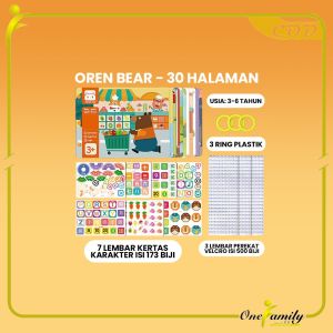 ONE-M380 Buku Aktivitas Bayi Lucu DIY Quiet Busy Book dan Velcro 14 30 Halaman / Mainan Buku Edukasi