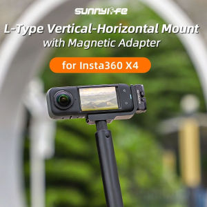 Sunnylife L Type Magnetic Mount for Insta360 X4 Vertical Horizontal Quick Release Adapter Stand Adjustable Camera Mount for Vlog Travel Outdoor Use