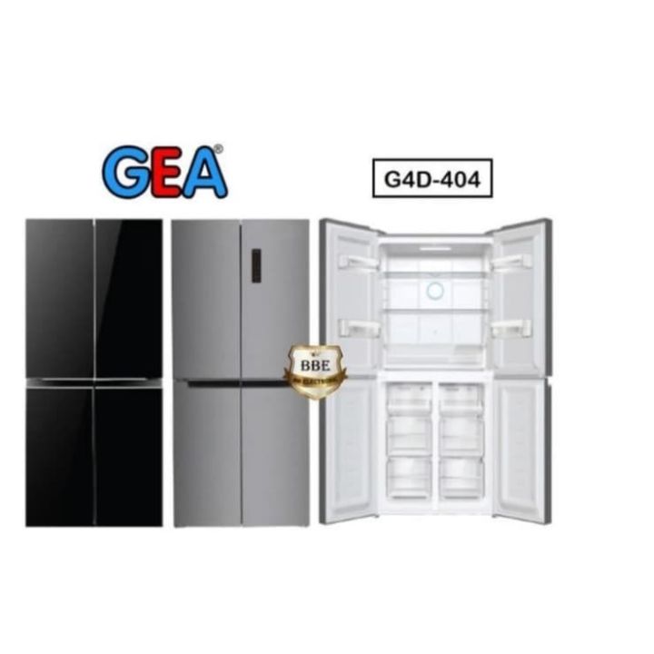 Gea Kulkas Side by side 4 Pintu G4D-404 BLACK G4D404 Free Ongkir BOGOR