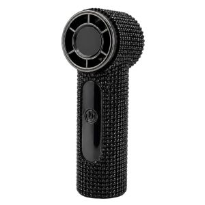 CHAMPIONBABY Long-Lasting Rhinestone Handheld Fan Sparkling Digital Display Mini Cooling Fan Stylish 100 Gears Portable Hand Fan Travel Use