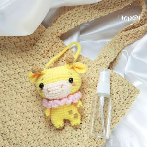 🦒ตุ๊กตายีราฟ🦒🦒 ยีราฟ ที่ใส่ขวดสเปรย์แอลกอฮอล์ พร้อมขวด30ml กระเป๋าใส่ขวดcotton ห้อยกระเป๋า พกพาสะดวก