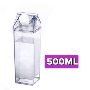 750ml Milk Carton Water Bottle Transparent Plastic Portable Clear Box For Juice Tea Water Bottle