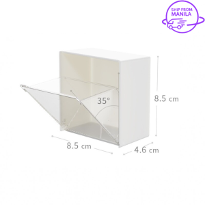 5Pcs Wall Hanging Flip-top Plastic Box - Transparent Self-adhesive Wall Mounted Box - Dustproof Bathroom Organizer Case for Cotton Swab Cosmetic Powder Puff - Multifunctional Plastic Storage Box