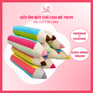 Gối ôm bút chì cho bé 70cm Katina House vải cotton cara mềm mát nhiều màu sắc thu hút
