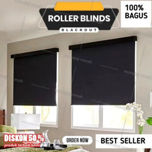 Roller Blind Blackout 100% Tirai Jendela Non Headrail--Tirai Gulung Jendela Custom
