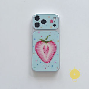 For iPhone 16 Pro Max Case TPU Colorful Star Gilding Strawberry Phone Case For iPhone 15 Cover 手机壳 Aesthetic Korean Cute