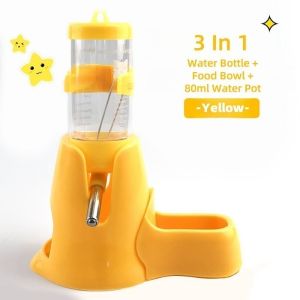 Hamster Feeder Water Dispenser Leak Resistant Ball Bearing Cage Mounted Small Pet Food Bottle