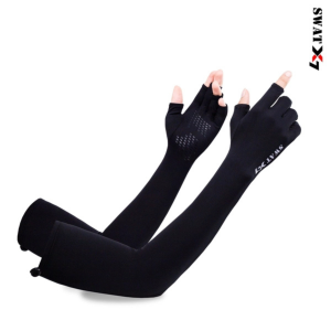 Găng tay chống nắng nam nữ dài SWAT X7 Xỏ Hở Ngón Chống Tia UV Mùa Hè Có Vân Chống Trượt