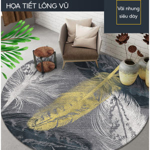 Thảm trải sàn hình nhung tròn 1mx1m thấm hút nước tốt chống trơn trợt đa dạng mẫu mã