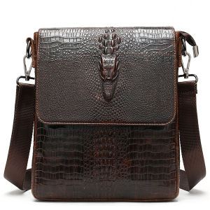 Edern hoạ tiết cá sấu nam giới Túi đeo vai da thật nắp túi đựng tài liệu cho cổ điển cho nam thời trang da bò Túi Đeo Chéo Túi Đeo Nam