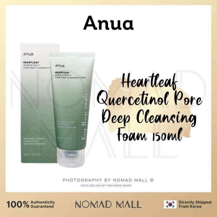 [ANUA] Heartleaf Quercetinol Pore Deep Cleansing Foam 150ml Lazada