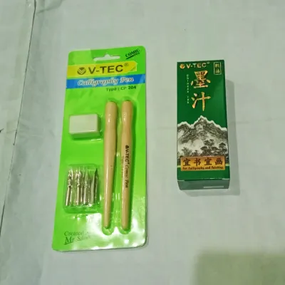 paket Calligraphy Pen dan Tinta Kaligrafi alat pulpen pensil (Comic Pen / Pena komik) bisa untuk Khat arab kanji mandarin korea jepang china cina