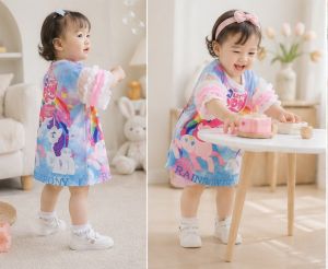 DR5 - Kaos Dress Mini Little Pony Anak Perempuan Gaun Cewek Nyaman