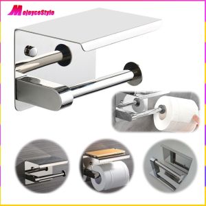 Corrosion-Resistant Stainless Steel Toilet Paper Holder Wall Mounted Punch-Free Bathroom Accessories Modern Silver