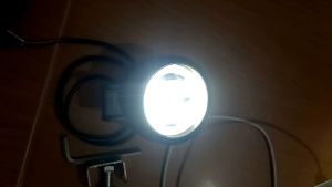 Lampu tembak DAYMEKER bulat 2 lensa Lis biru 20w arus DC 12-volt Universal semua motor pasang di spion