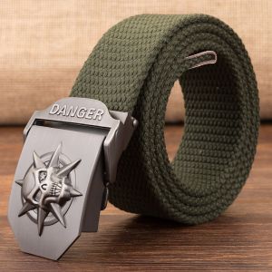 Hot male tactical belt Top quality 4 mm thick 3.5 cm wide casual canvas belt Outdoor For men Automatic buckle Belt - intl