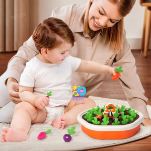 Baby Toy Pulling Out Radish Toys Vegetable Memory Game Puzzle Kid Game Educational Toy Harvest Carrot Game Colorful Shape Blocks Montessori Toys for 1 Year Old