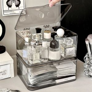 NOBLELUX Acrylic Desktop Storage Box Dust-proof Transparent Sundries Organizer Simple Large Capacity Stationery Jewelry Container for HomeOffice