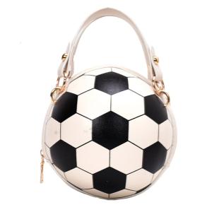 Women Girl Football Volleyball Round PU Leather Handbag Chain Shoulder Messenger Crossbody Bag Satchel Tote Purse