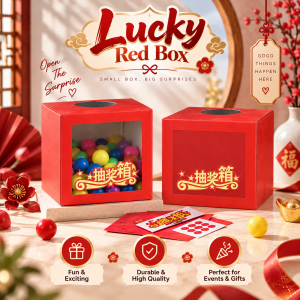 AMKado Kotak Hadiah Cabutan Bertuah 25x25x25CM Kotak Surprise Permainan Cabutan Hadiah Kotak Misteri Lucky Draw Box Prize Drawing Mystery Box 抽奖纸箱 AMK
