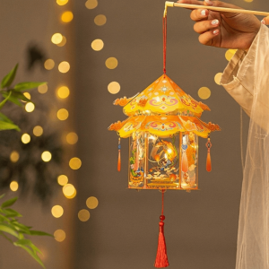 okdeals01 mid autumn festival lantern 中秋节灯笼diy Portable Mid-Autumn Festival Lantern PVC Lightweight DIY Craft Material Kit Kids Gift Button Battery Operated Hanging LED Lantern Spring Festival