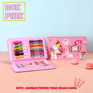 Art Set 42 Alat Kesenian Anak Menggambar Melukin Mewarnai Crayon Pensil Spidol Warna Cat Air DLL FHLC