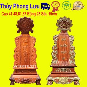Bài vị thờ gia tiên cửu huyền thất tổ gỗ hương rát vàng