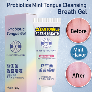 Fresh Breath and Tongue Cleansing Gel Keep Fresh Breath Reusable Silicone Tongue Scraper Brush Eliminate Oral Odor Bad Breath Cleaner
