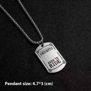 YZLong Mens Punk Style Titanium Steel Necklace with Born to Ride Dog Tag Pendant Fashionable and Unique Design
