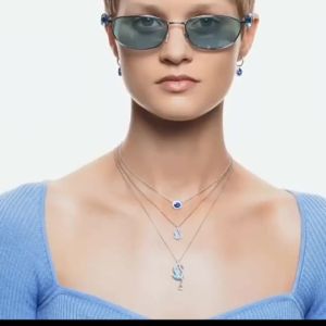 86 Swarovski In stock Stella Necklace Blue Crystal Necklace Fadeless Necklace Sterling Silver Necklace Pearl Jewelry Womens Necklace Gift Sister Necklace Hand Jewelry Simple Necklace Anniversary Gift Necklace Womens Necklace