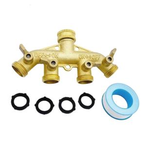 4 Way Garden Hose Adapters with 360 Degree Rotating Head and Advanced Rustproof Designs for Long Time Performances