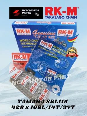 RKM CHAIN AND SPROCKETS DRIVE KIT STEEL SRL115/SRL115 Fi 428 X 108L /14T/ 37T RANTAI SPOKET LAGENDA 115 SRL115 ONE SET