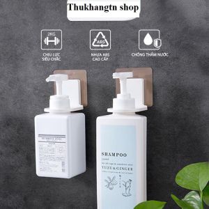 Móc Dán Tường Treo Chai Dầu Gội Sữa Tắm Xà Phòng Nước Rửa Tay Siêu Chắc
