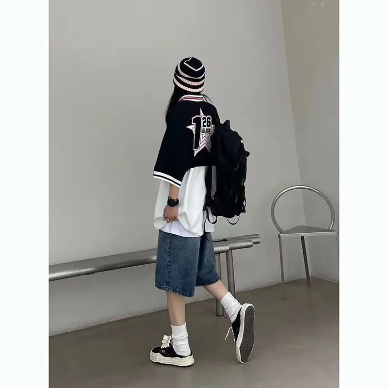 Streetwear Skinny Low Rise Summer Denim Shorts Cargo Style Retro Y2K M –  wanahavit