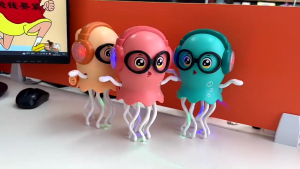 Electric Dancing Jellyfish Toy with Glowing Effects Musical Obstacle Avoidance Animal Toy for Toddler Indoor Education