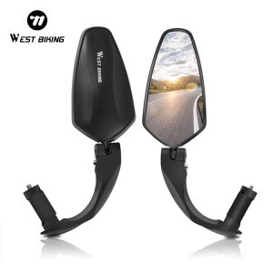 WEST BIKING Bicycle Rearview Mirror 360° Rotatable MTB Road Bike Handlebar Mirror Wide Range Safety Cycling Motorcycle Back Sight Mirror